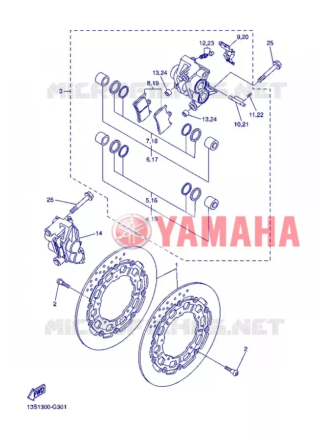 ETRIER DE FREIN AVANT Yamaha MOTO 600 2012 R6  YZF-R6
