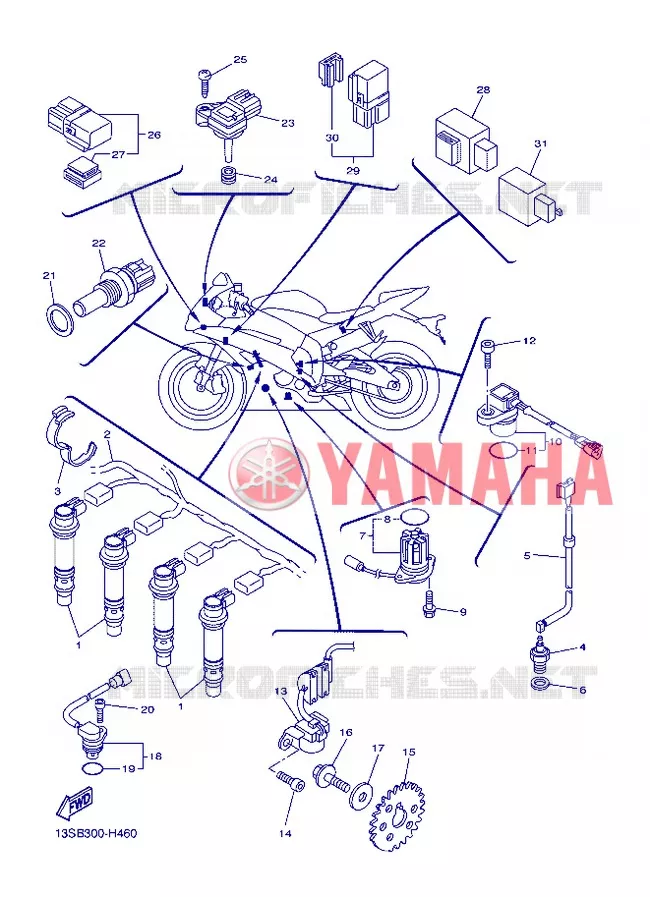 PARTIE ELECTRIQUE 1 Yamaha MOTO 600 2012 R6  YZF-R6