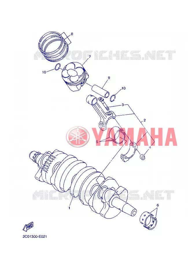 VILEBREQUIN / PISTON Yamaha MOTO 600 2012 R6  YZF-R6