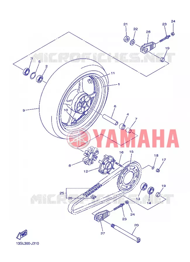 ROUE ARRIERE Yamaha MOTO 600 2012 R6  YZF-R6