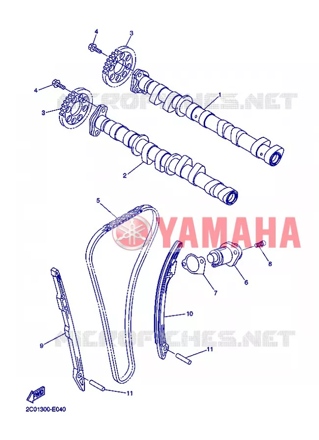 ARBRE A CAMES / CHAINE DE DISTRIBUTION Yamaha MOTO 600 2012 R6  YZF-R6