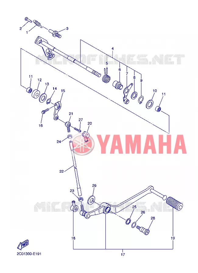 AXE DE SELECTEUR / PEDALE Yamaha MOTO 600 2012 R6  YZF-R6