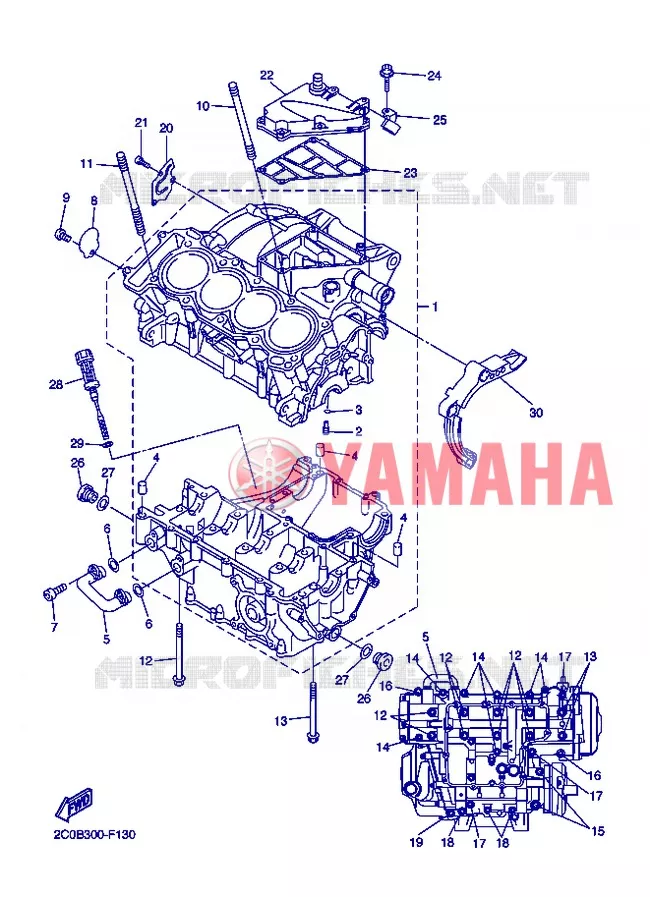 CARTER MOTEUR Yamaha MOTO 600 2012 R6  YZF-R6