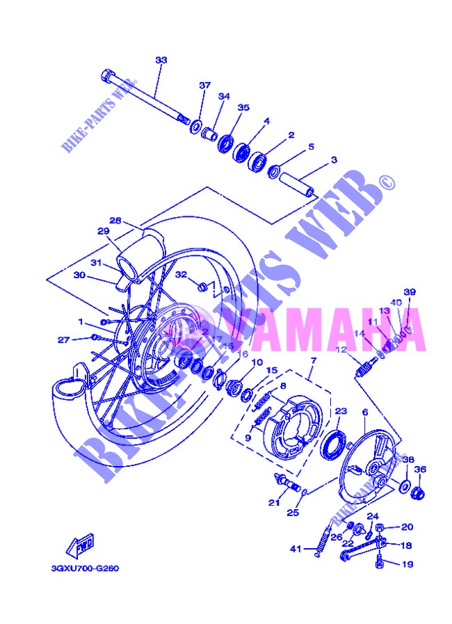 ROUE AVANT pour Yamaha AG 200 FE de 2013