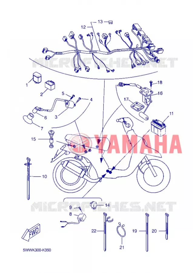 PARTIE ELECTRIQUE 2 Yamaha SCOOTER 50 2013 BOOSTER  CW50