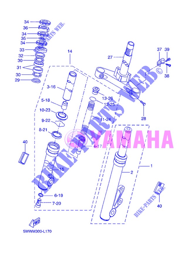 FOURCHE pour Yamaha BOOSTER SPIRIT de 2013