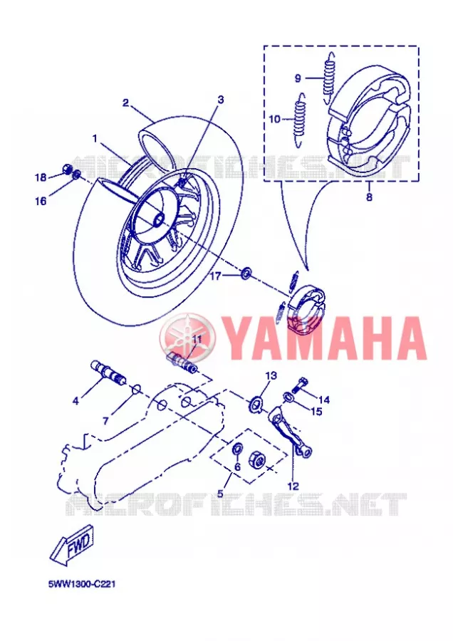 ROUE ARRIERE Yamaha SCOOTER 50 2013 BOOSTER  CW50