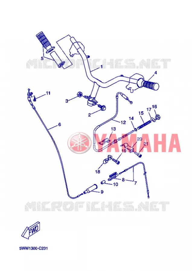 GUIDON ET CABLES Yamaha SCOOTER 50 2013 BWS  CW50