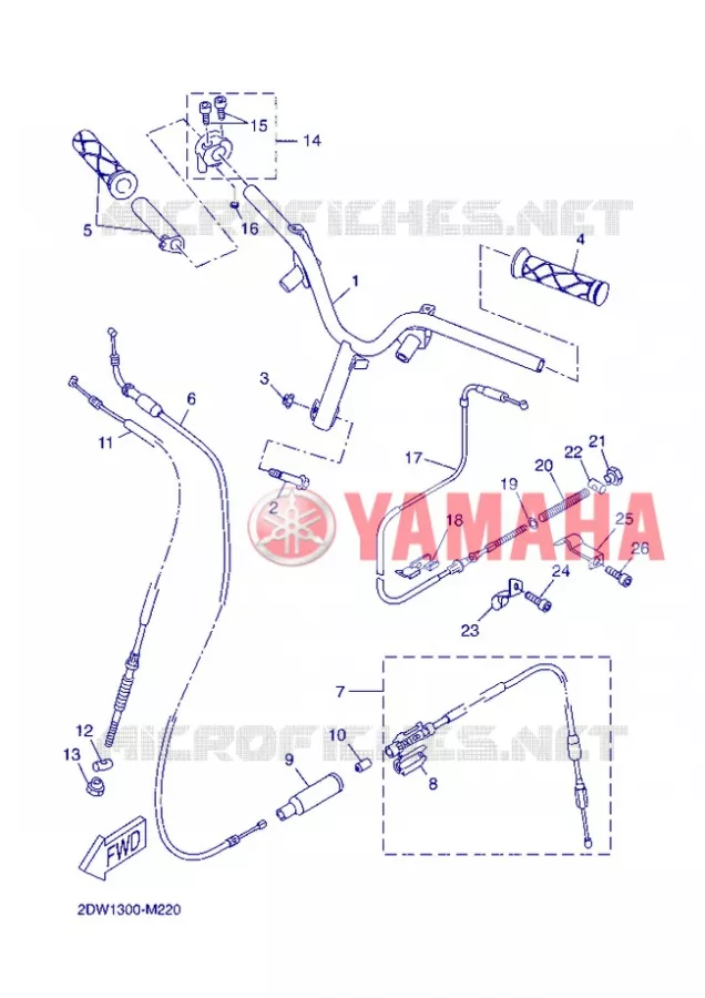 GUIDON ET CABLES Yamaha SCOOTER 50 2013 BOOSTER  CW50E