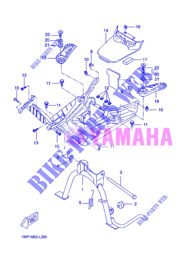 SUPPORT / REPOSE PIEDS pour Yamaha BOOSTER ONE de 2013