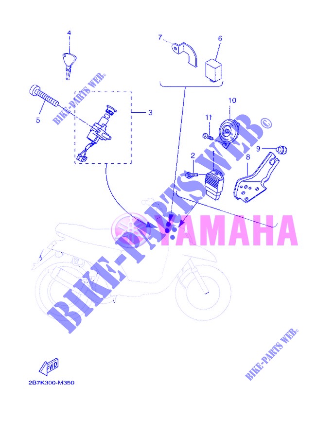 PARTIE ELECTRIQUE 1 pour Yamaha BOOSTER NAKED de 2013
