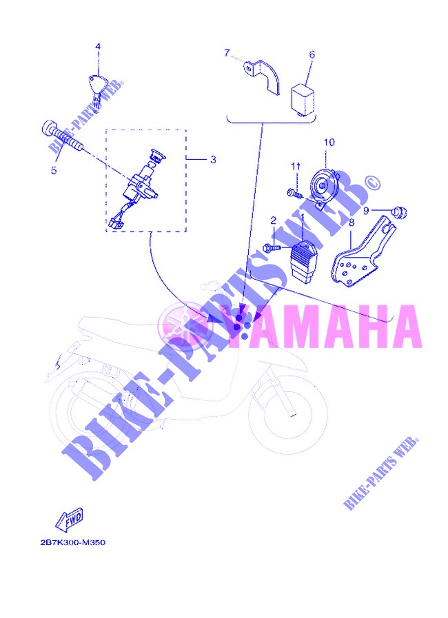 PARTIE ELECTRIQUE 1 pour Yamaha BOOSTER NAKED de 2013