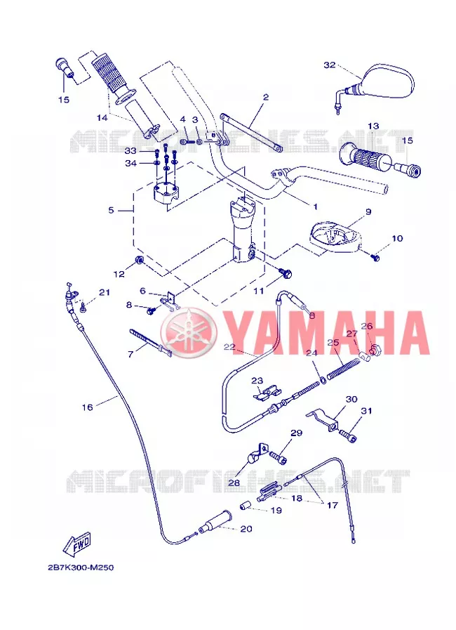GUIDON ET CABLES Yamaha SCOOTER 50 2013 BOOSTER  CW50N