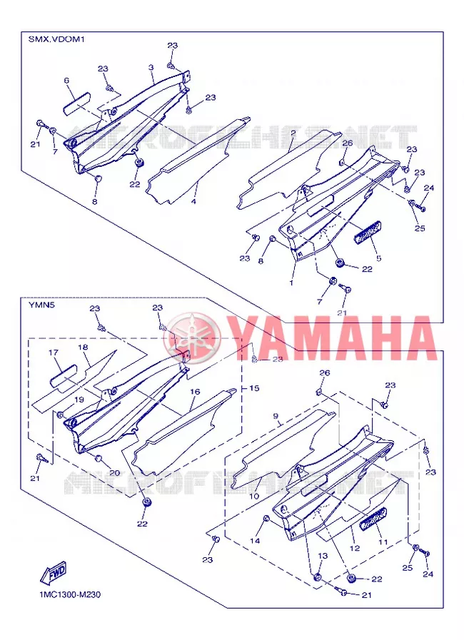 COUVERCLE LATERAL Yamaha MOTO 1300 2013 FJR ABS  FJR1300A