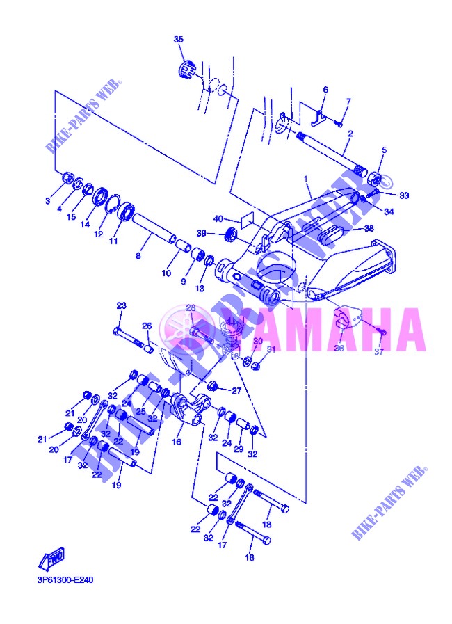 BRAS ARRIERE pour Yamaha FJR1300A de 2013