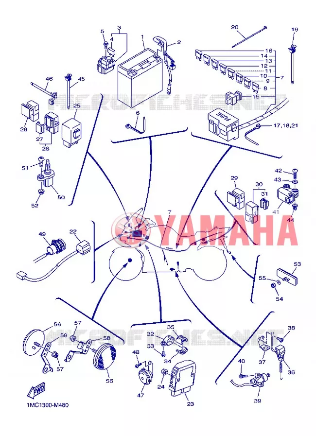 PARTIE ELECTRIQUE 2 Yamaha MOTO 1300 2013 FJR ABS  FJR1300A