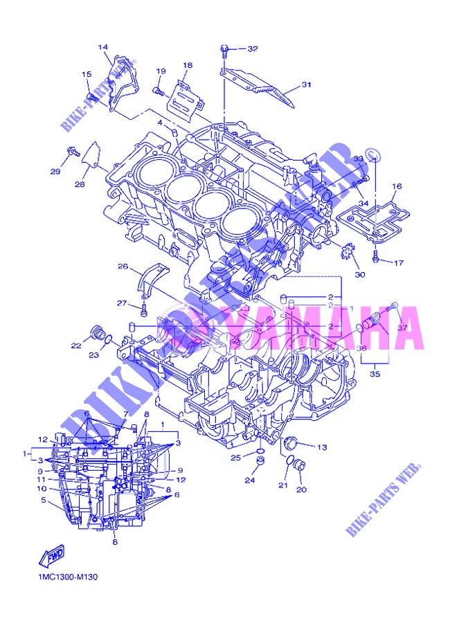 CARTER MOTEUR pour Yamaha FJR1300A de 2013