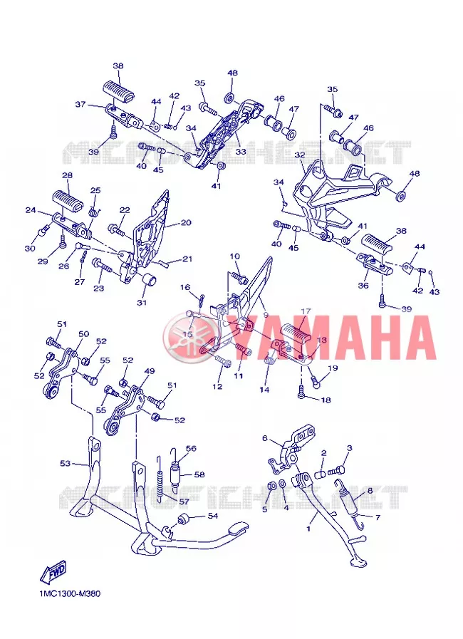SUPPORT / REPOSE PIEDS Yamaha MOTO 1300 2013 FJR ABS  FJR1300A