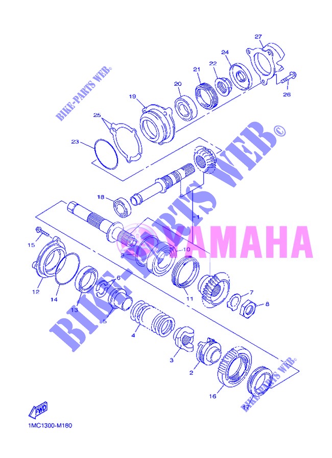 TRANSMISSION INTERMEDIAIRE pour Yamaha FJR1300A de 2013