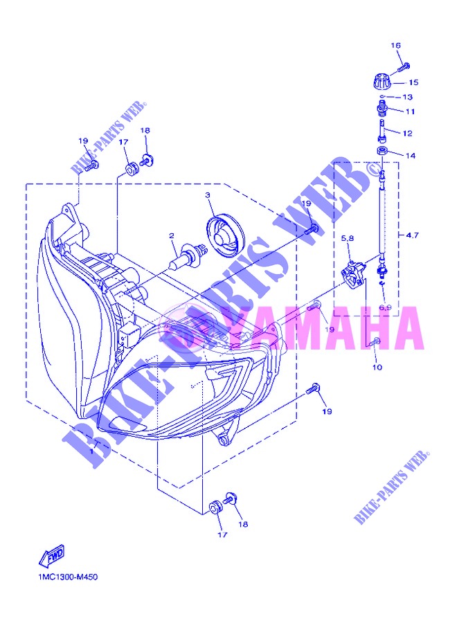 PHARE  pour Yamaha FJR1300A de 2013