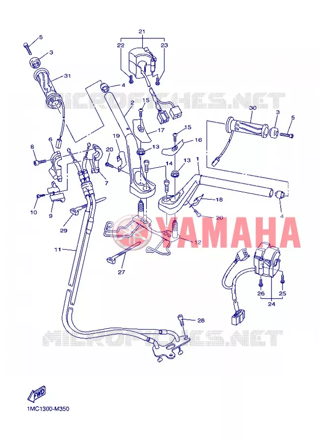 GUIDON ET CABLES Yamaha MOTO 1300 2013 FJR ABS  FJR1300A