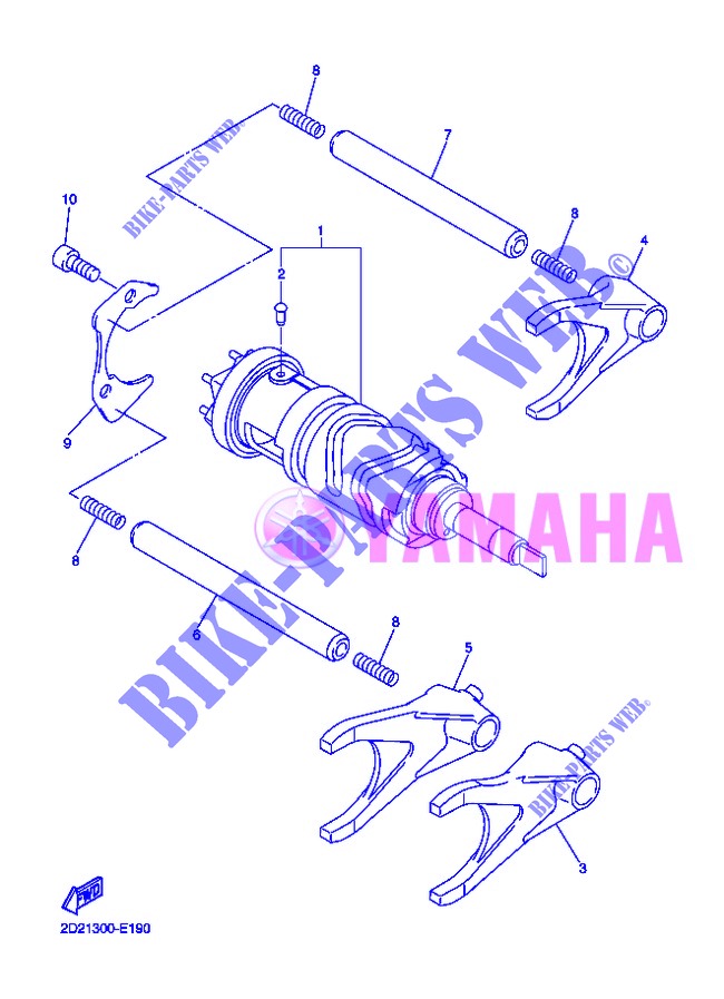 BARILLET DE SELECTION / FOURCHETTES pour Yamaha FJR1300AS de 2013