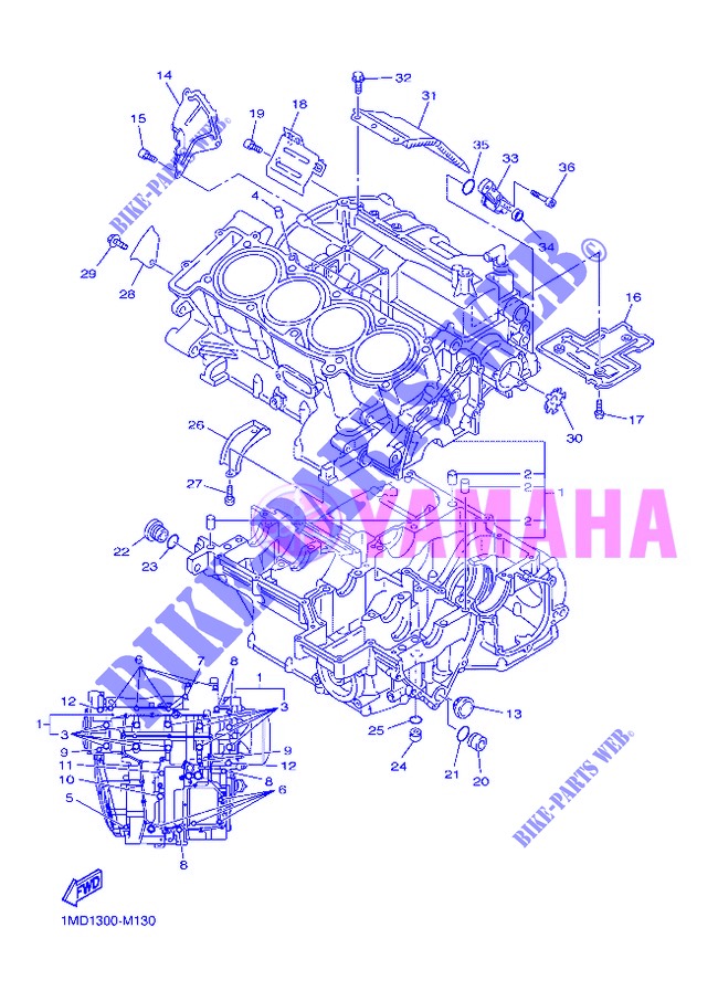 CARTER MOTEUR pour Yamaha FJR1300AS de 2013