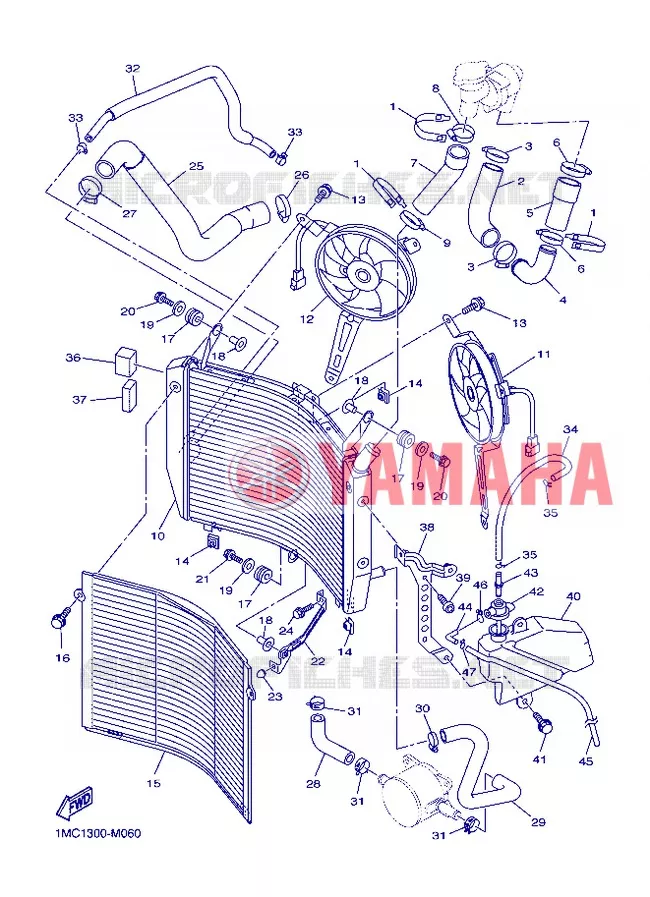 RADIATEUR / DURITES Yamaha MOTO 1300 2013 FJR AS ABS  FJR1300AS
