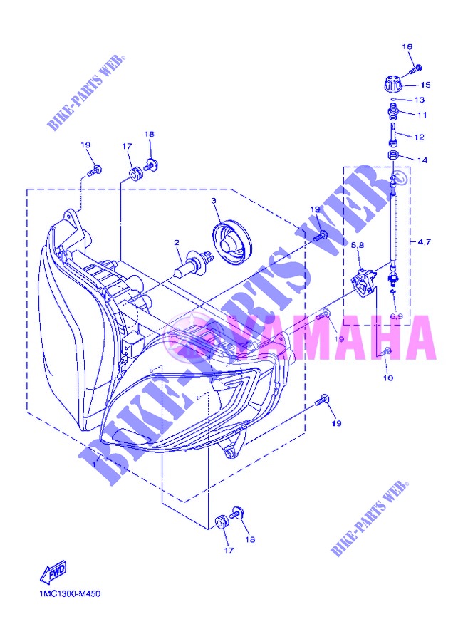 PHARE  pour Yamaha FJR1300AS de 2013