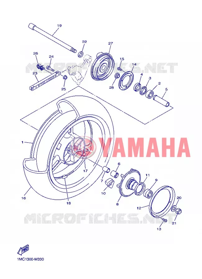 ROUE ARRIERE Yamaha MOTO 1300 2013 FJR AS ABS  FJR1300AS