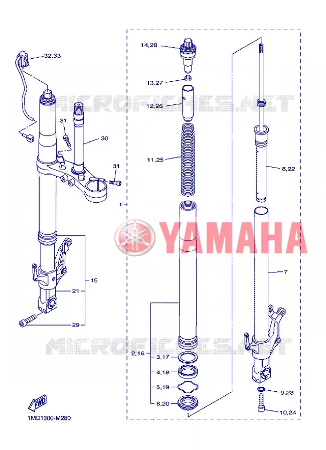 FOURCHE Yamaha MOTO 1300 2013 FJR AS ABS  FJR1300AS
