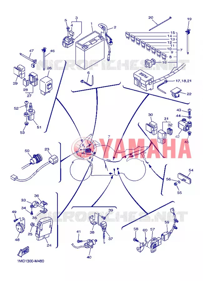 PARTIE ELECTRIQUE 2 Yamaha MOTO 1300 2013 FJR AS ABS  FJR1300AS