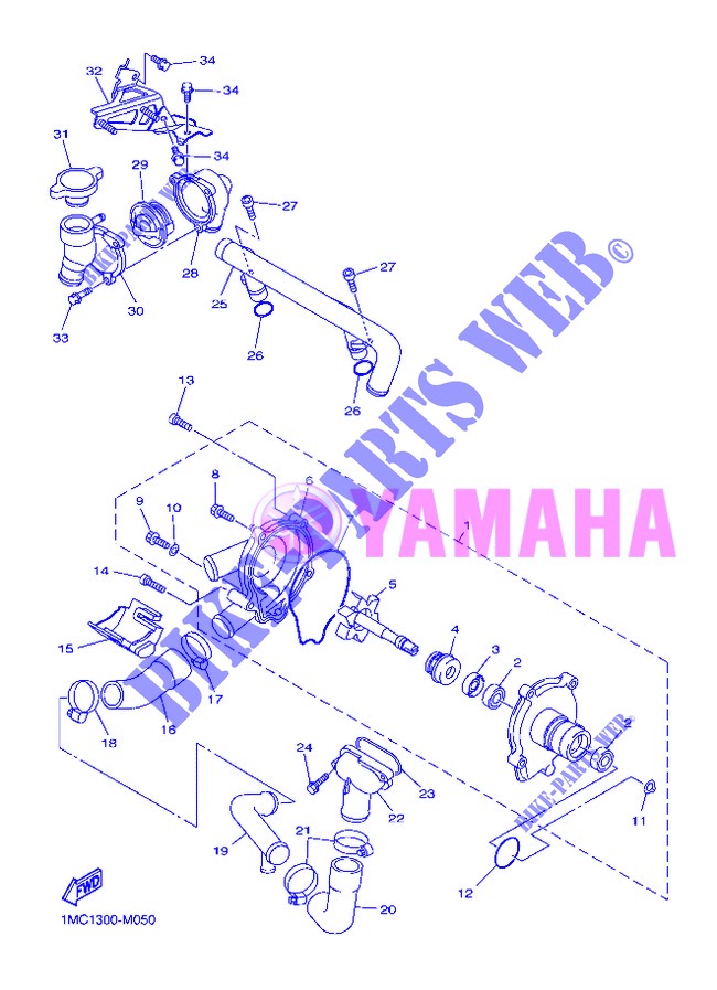 POMPE A EAU / DURITES pour Yamaha FJR1300AS de 2013