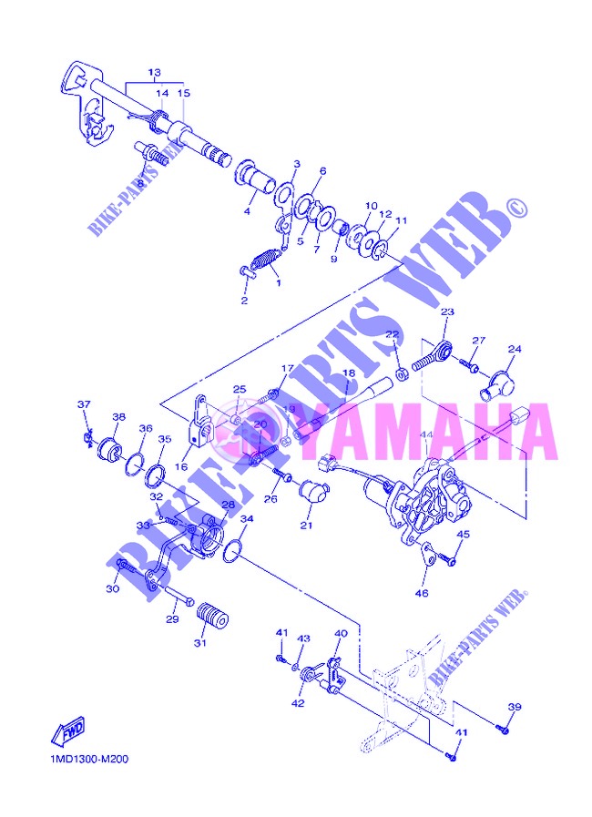 AXE DE SELECTEUR / PEDALE pour Yamaha FJR1300AS de 2013