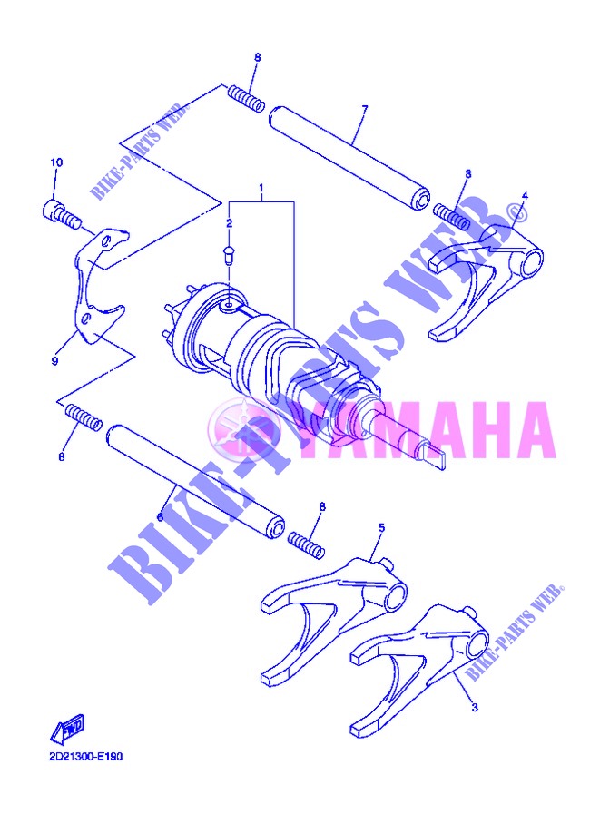 BARILLET DE SELECTION / FOURCHETTES pour Yamaha FJR1300AS de 2013
