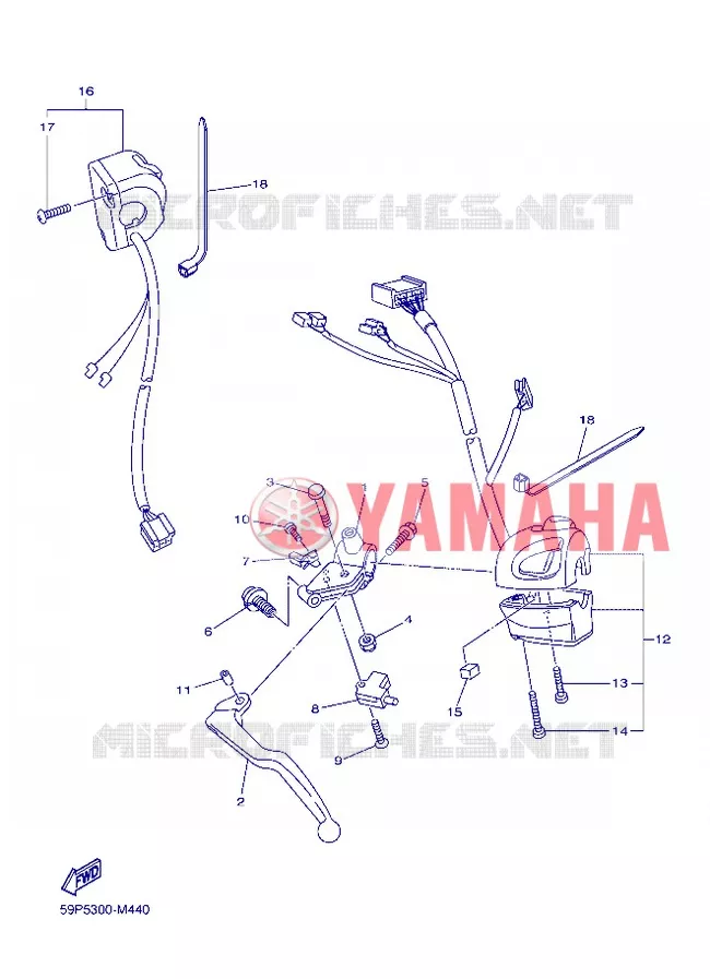 COMMODO / LEVIER Yamaha MOTO 800 2013 FZ8  FZ8-N