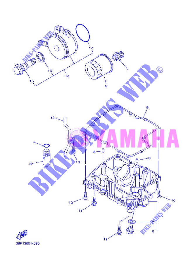 FILTRE A HUILE pour Yamaha FZ8N de 2013