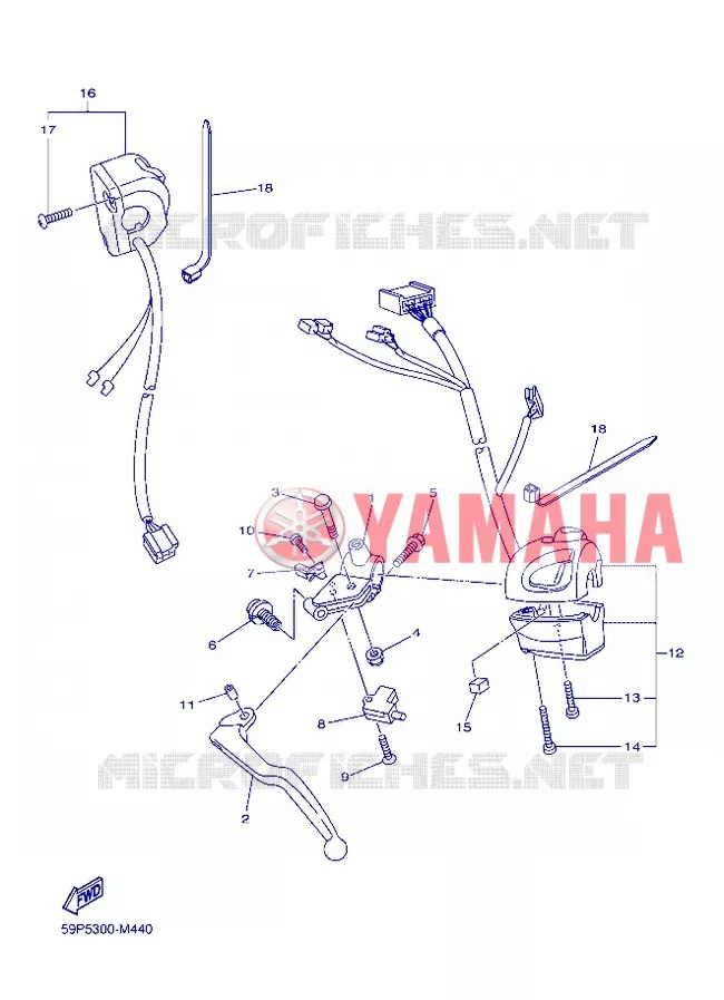 COMMODO / LEVIER Yamaha MOTO 800 2013 FZ8  FZ8-N