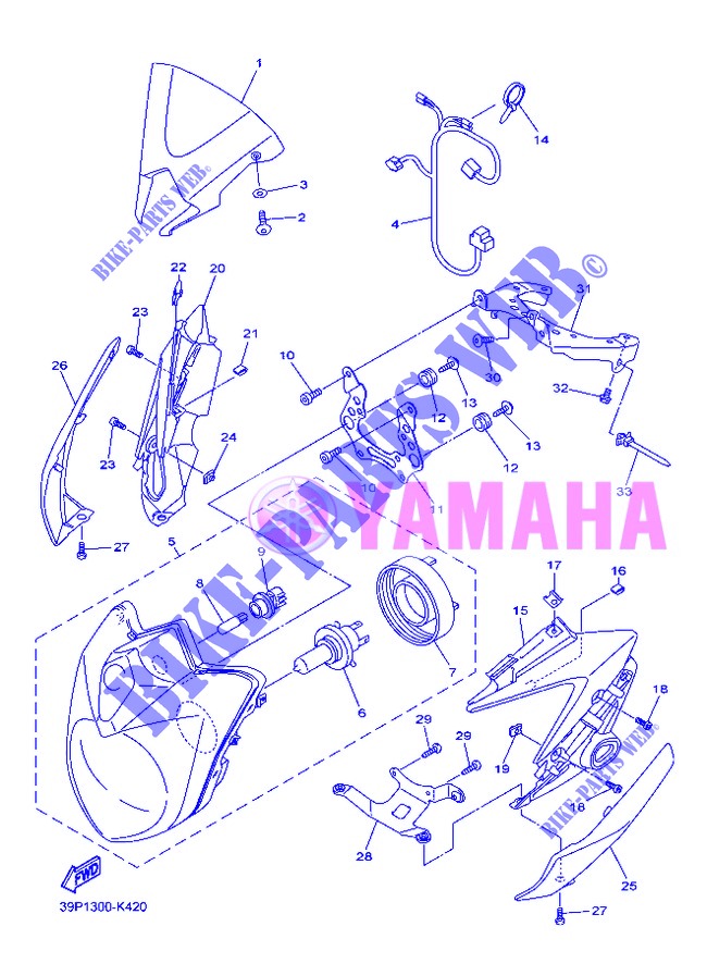 PHARE  pour Yamaha FZ8N de 2013
