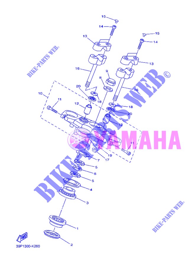 DIRECTION pour Yamaha FZ8N de 2013