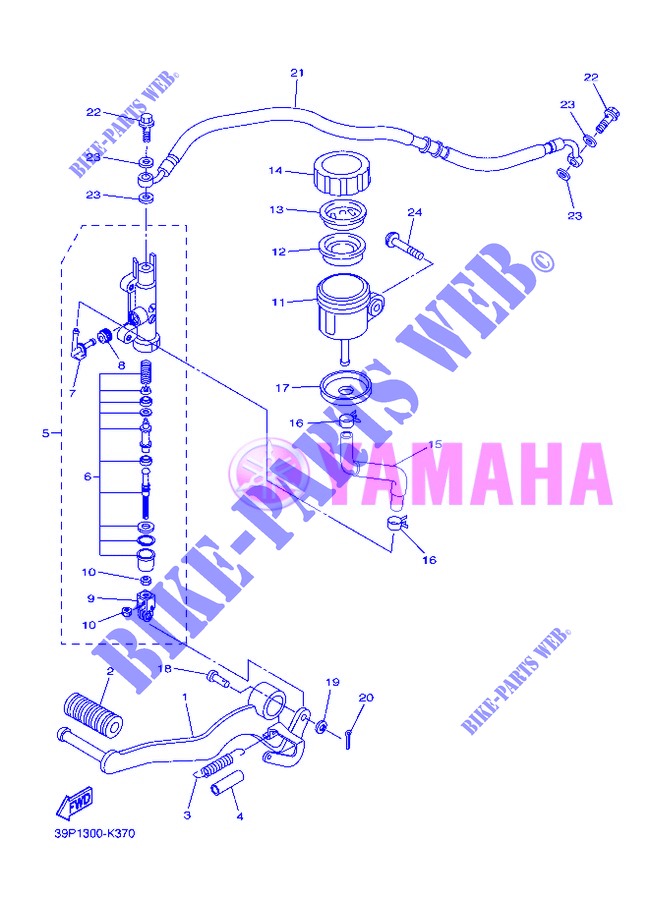 MAITRE CYLINDRE DE FREIN ARRIERE pour Yamaha FZ8N de 2013