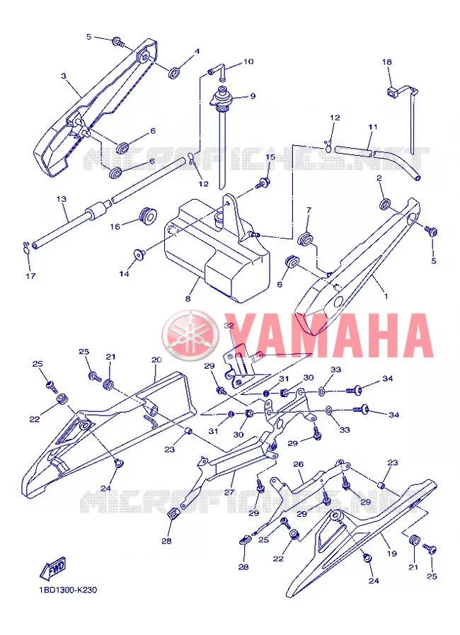COUVERCLE LATERAL Yamaha MOTO 800 2013 FZ8 ABS  FZ8-NA