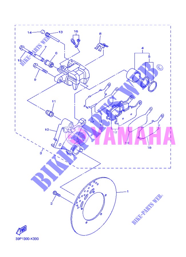 ETRIER DE FREIN ARRIERE pour Yamaha FZ8NA de 2013