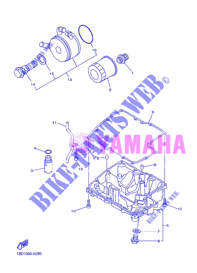 FILTRE A HUILE pour Yamaha FZ8NA de 2013