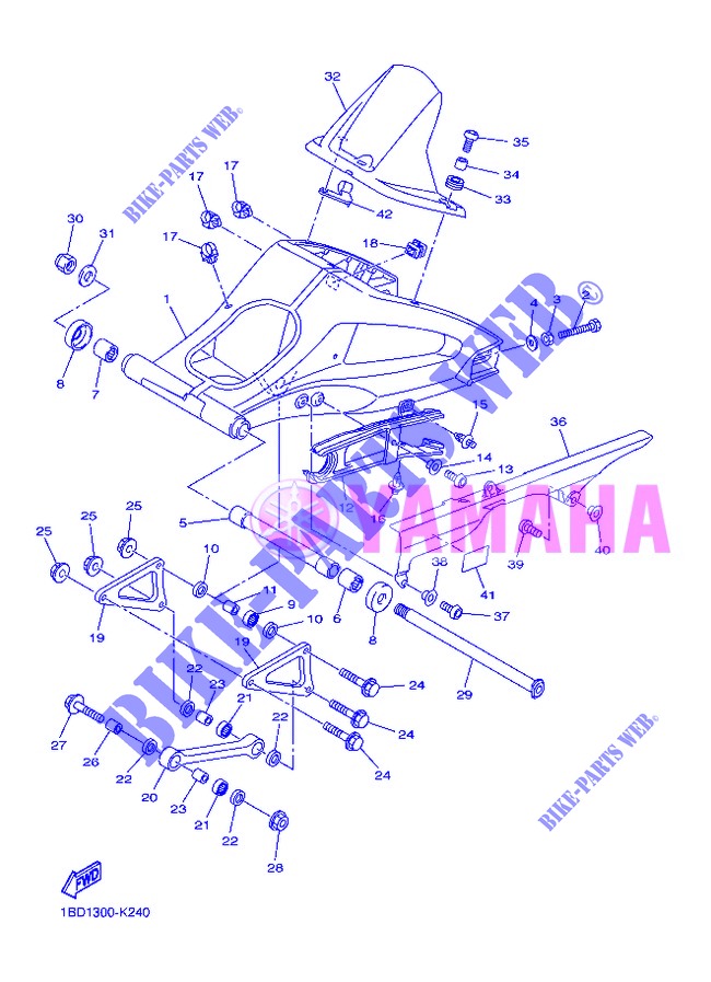 BRAS ARRIERE pour Yamaha FZ8NA de 2013