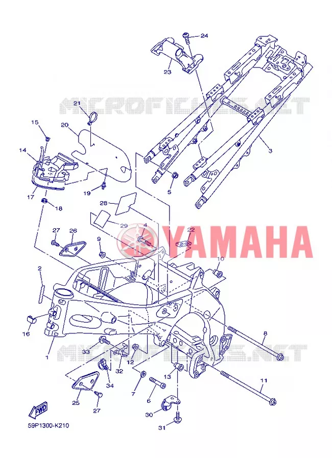 CADRE Yamaha MOTO 800 2013 FZ8 ABS  FZ8-NA