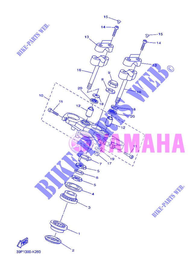 DIRECTION pour Yamaha FZ8NA de 2013