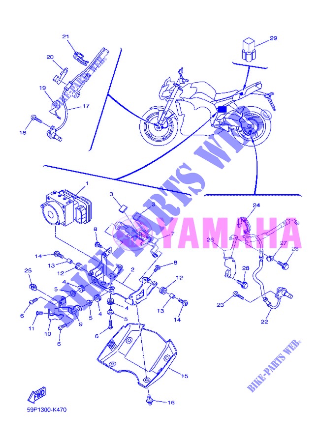 PARTIE ELECTRIQUE 3 pour Yamaha FZ8NA de 2013