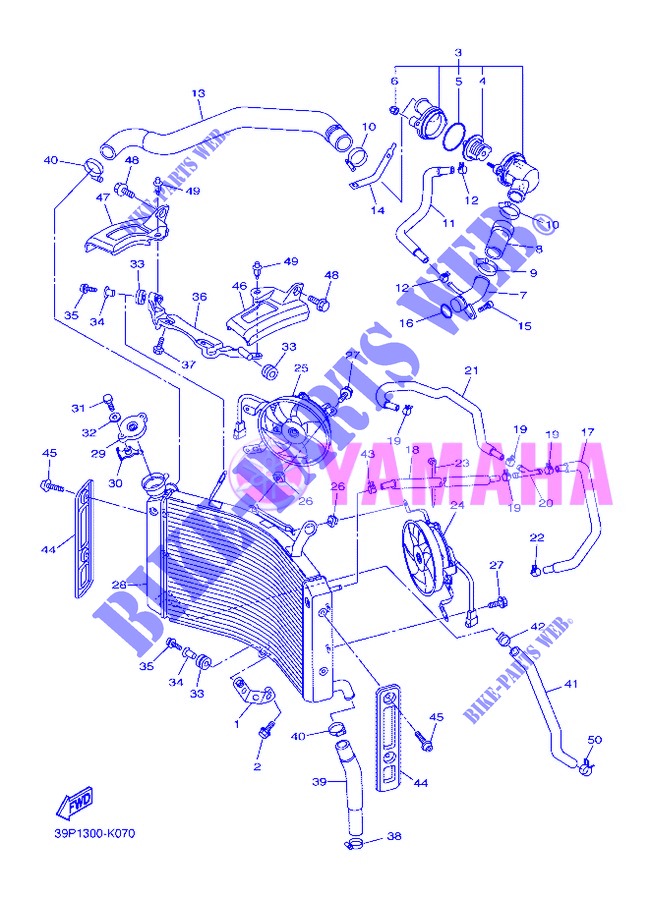 RADIATEUR / DURITES pour Yamaha FZ8NA de 2013