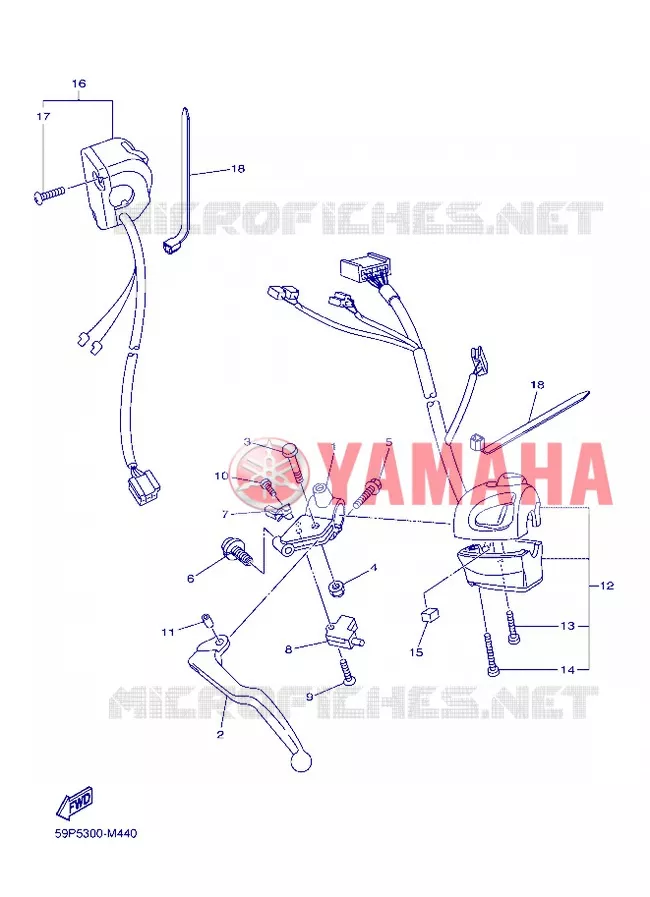 COMMODO / LEVIER Yamaha MOTO 800 2013 FZ8 ABS  FZ8-NA